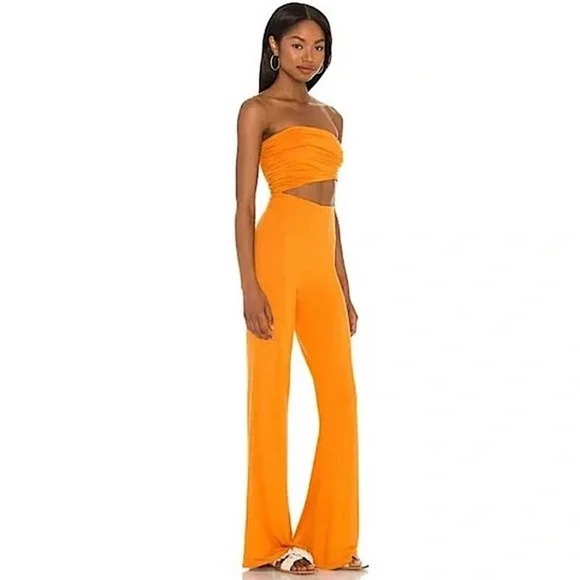 House of Harlow 1960 x Sofia Richie Sosa Jumpsuit in Rich Orange Size XS - Picture 3 of 15